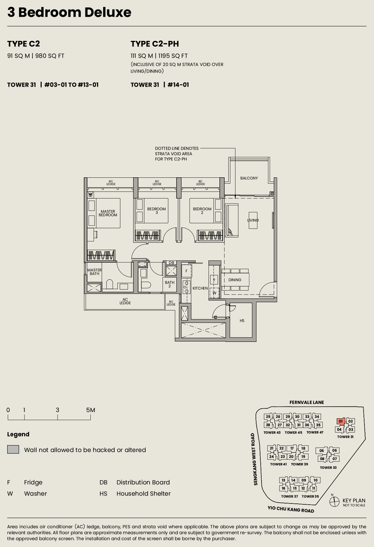 Parc Greenwich Floor Plan 3BRD Type C2 91_980