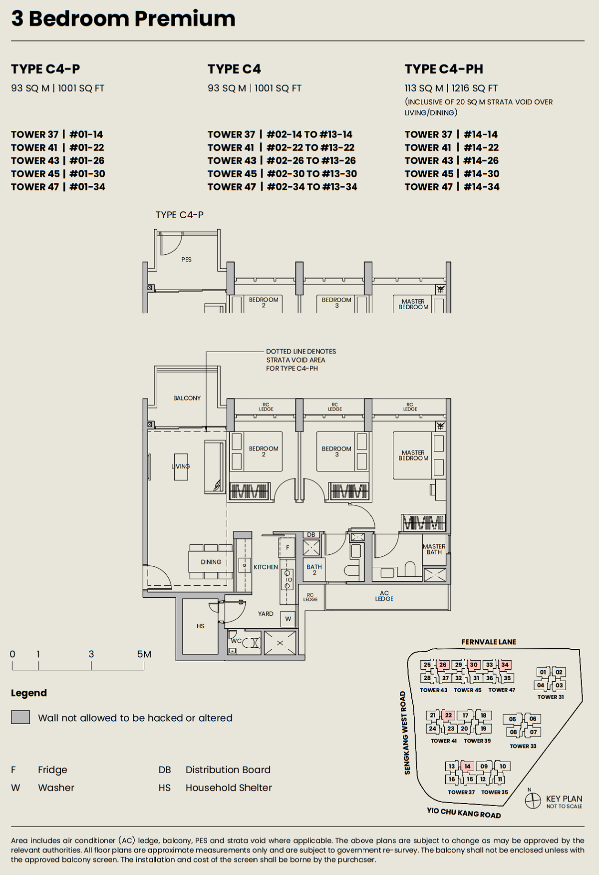 Parc Greenwich Floor Plan 3BRP Type C4 93_1001
