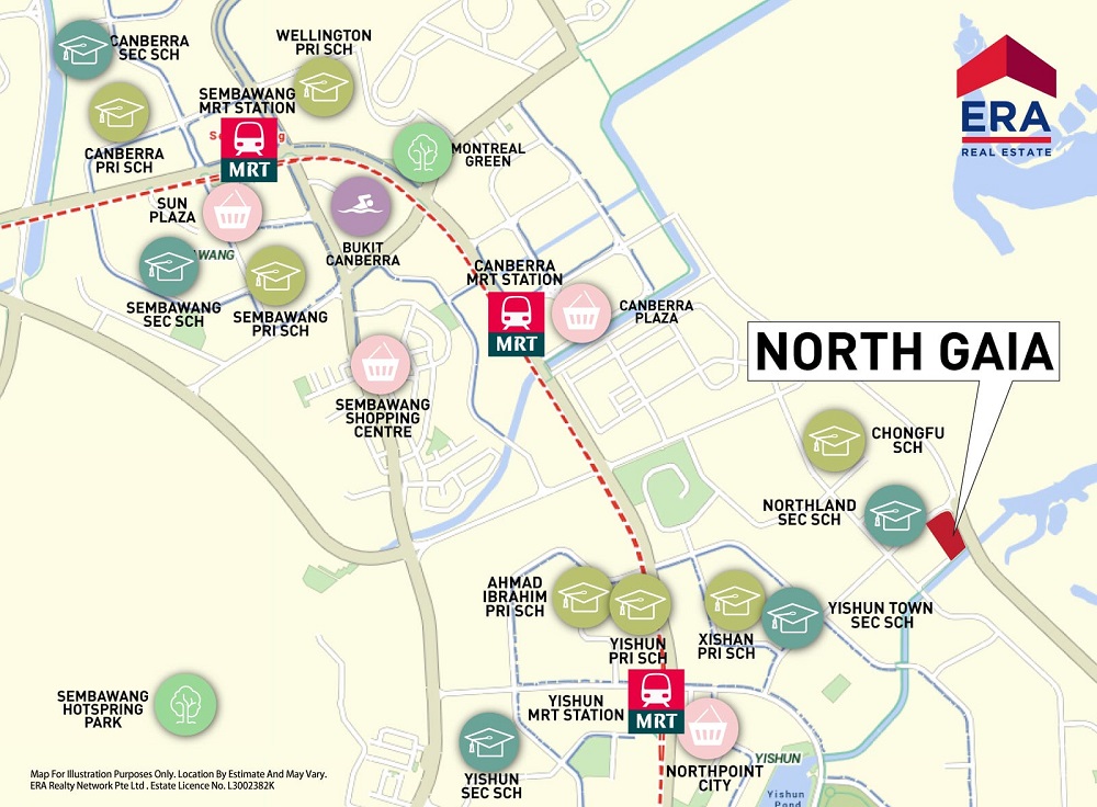 North Gaia EC at Yishun Close Location Map