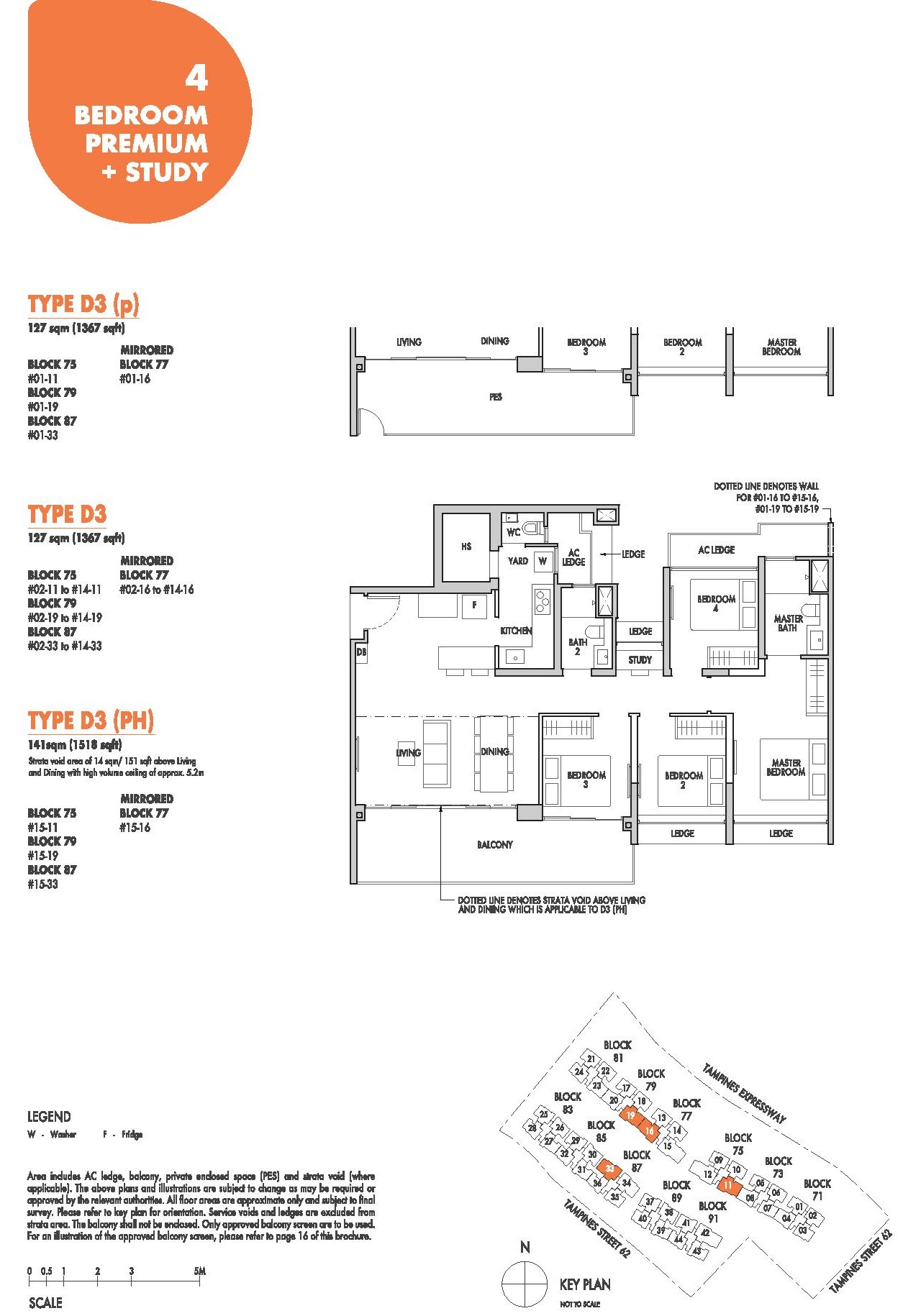 Tenet EC Floor Plan 4 Bedroom Premium + Study Type D3 127 Sqm 1367 Sqft