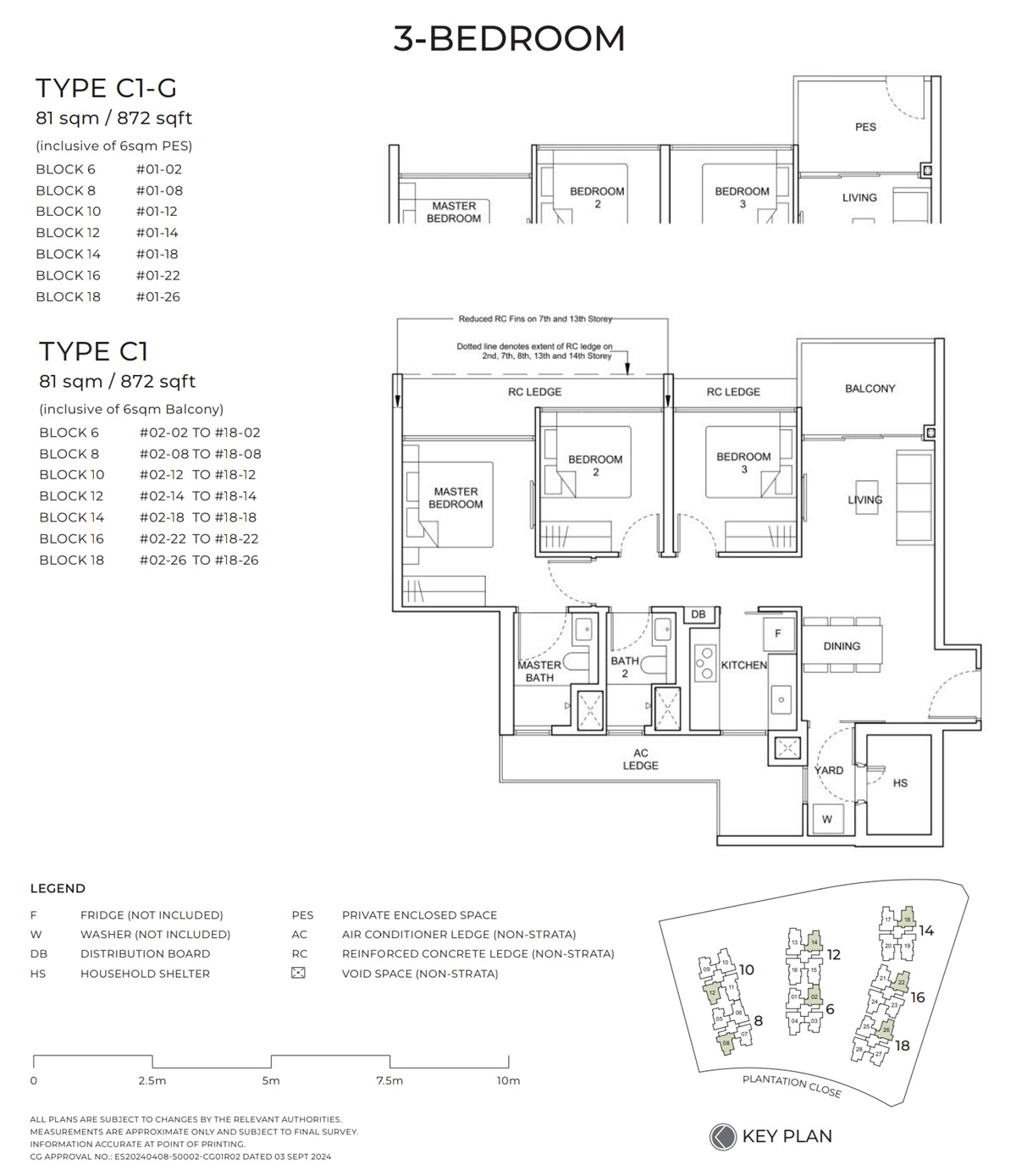 Novo Place Floor Plan 3 Bedroom Type C1 81 Sqm_872 Sqft