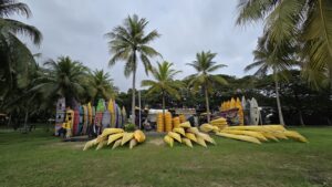 Canoeing at Pasir Ris Beach near Coastal Cabana EC