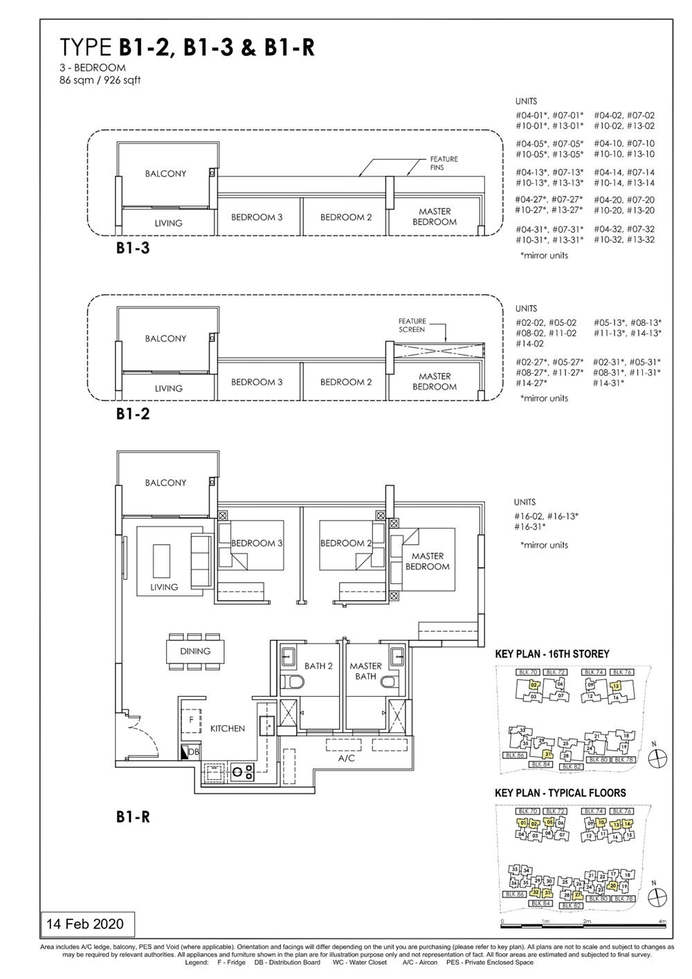 OLA Floor Plan 3-Bedroom Type B1-2
