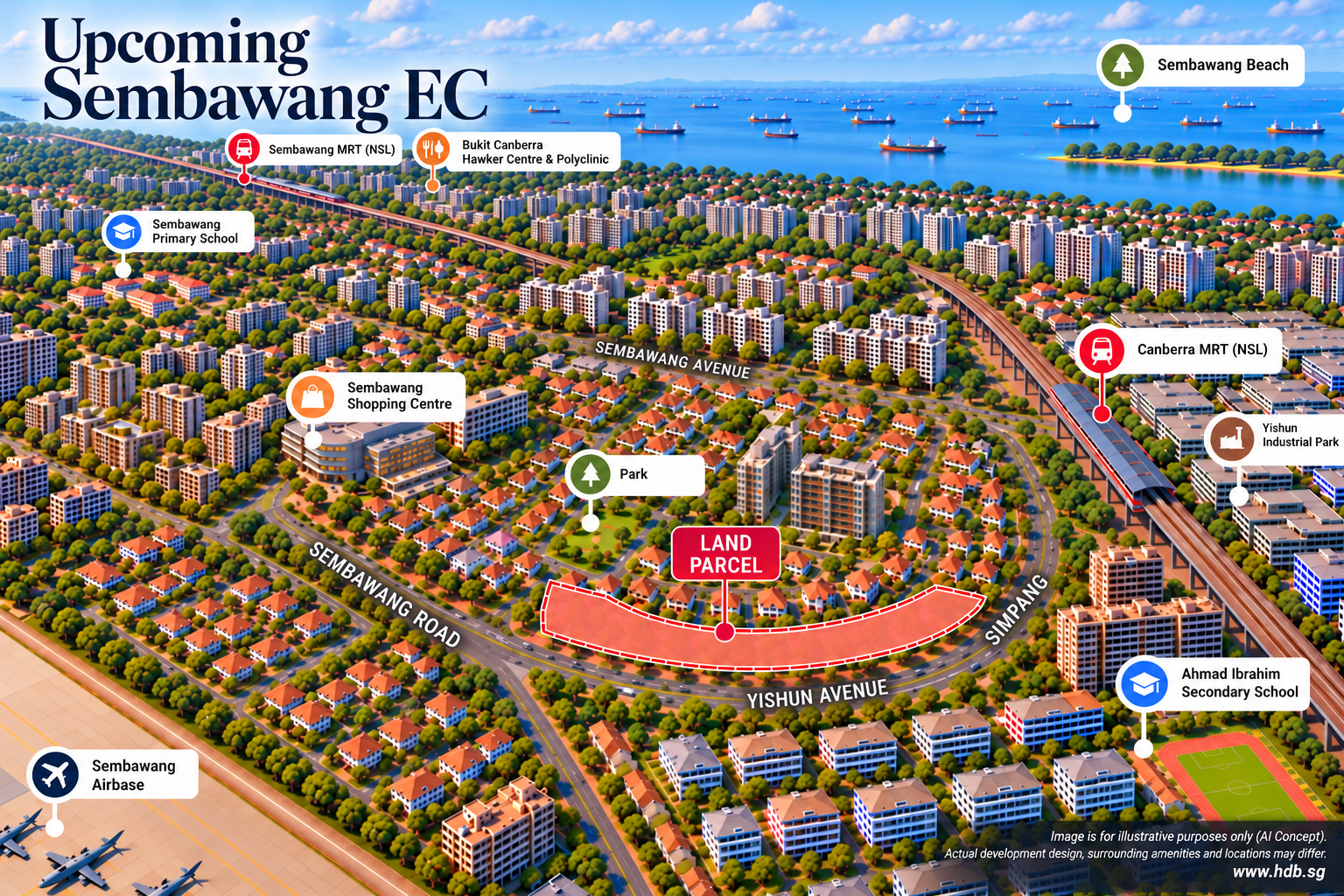 Sembawang EC Area Illustrated Map